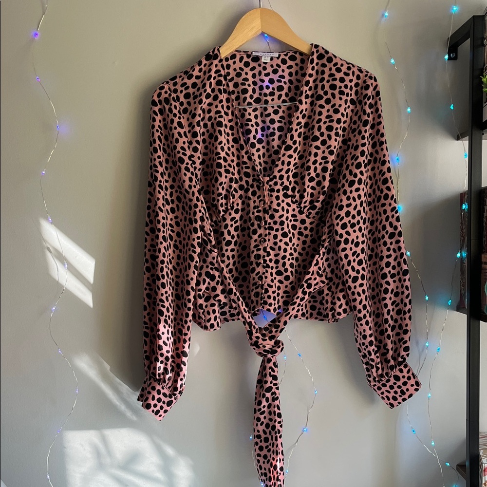 Pink Polka Dot Women's Top